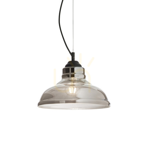 Skontrolujte Závesné svietidlo Ideallux BISTRO SP1 Plate Fumé 28 cm čierne sklo 112343
