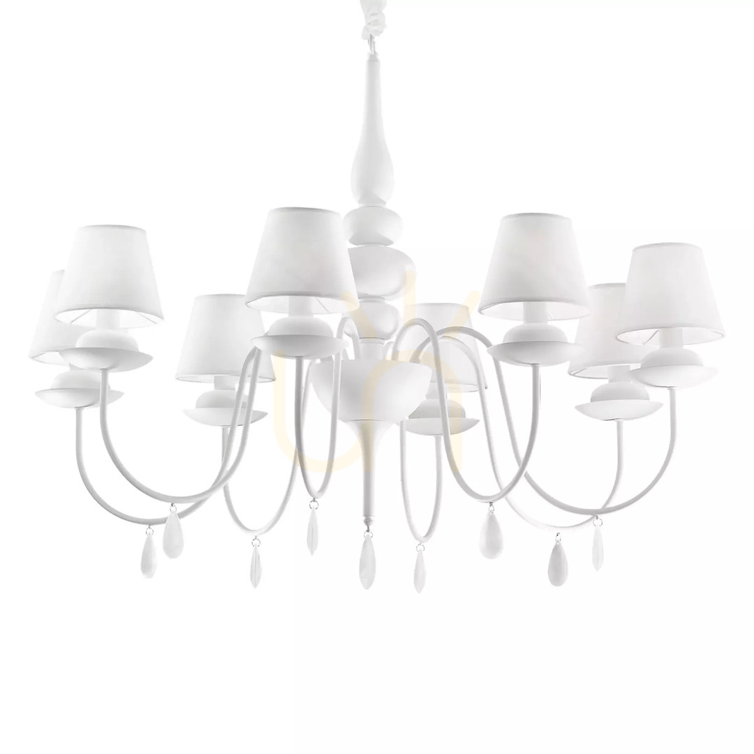 Náhľad Závesné svietidlo Ideallux Blanche SP8 Nero čierne 8xE14 priemer 92 cm 111896 Závesné svietidlo Ideallux Blanche SP8 Nero čierne 8xE14 priemer 92 cm 111896