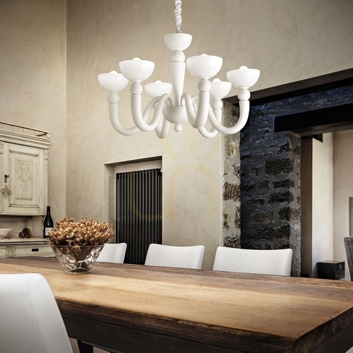 Skontrolujte Závesné svietidlo Ideallux BON SP6 BIANCO biele 6xE14 80 cm 093994