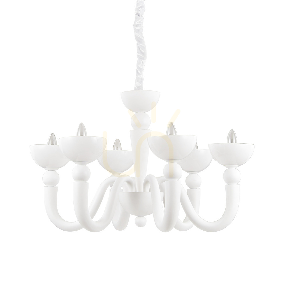 Skontrolujte Závesné svietidlo Ideallux BON SP6 BIANCO biele 6xE14 80 cm 093994 Závesné svietidlo Ideallux BON SP6 BIANCO biele 6xE14 80 cm 093994