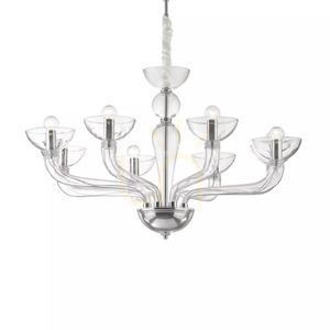 Závesné svietidlo Ideallux Casanova SP8 Trasparente 8xE14 chróm 044255 small 1