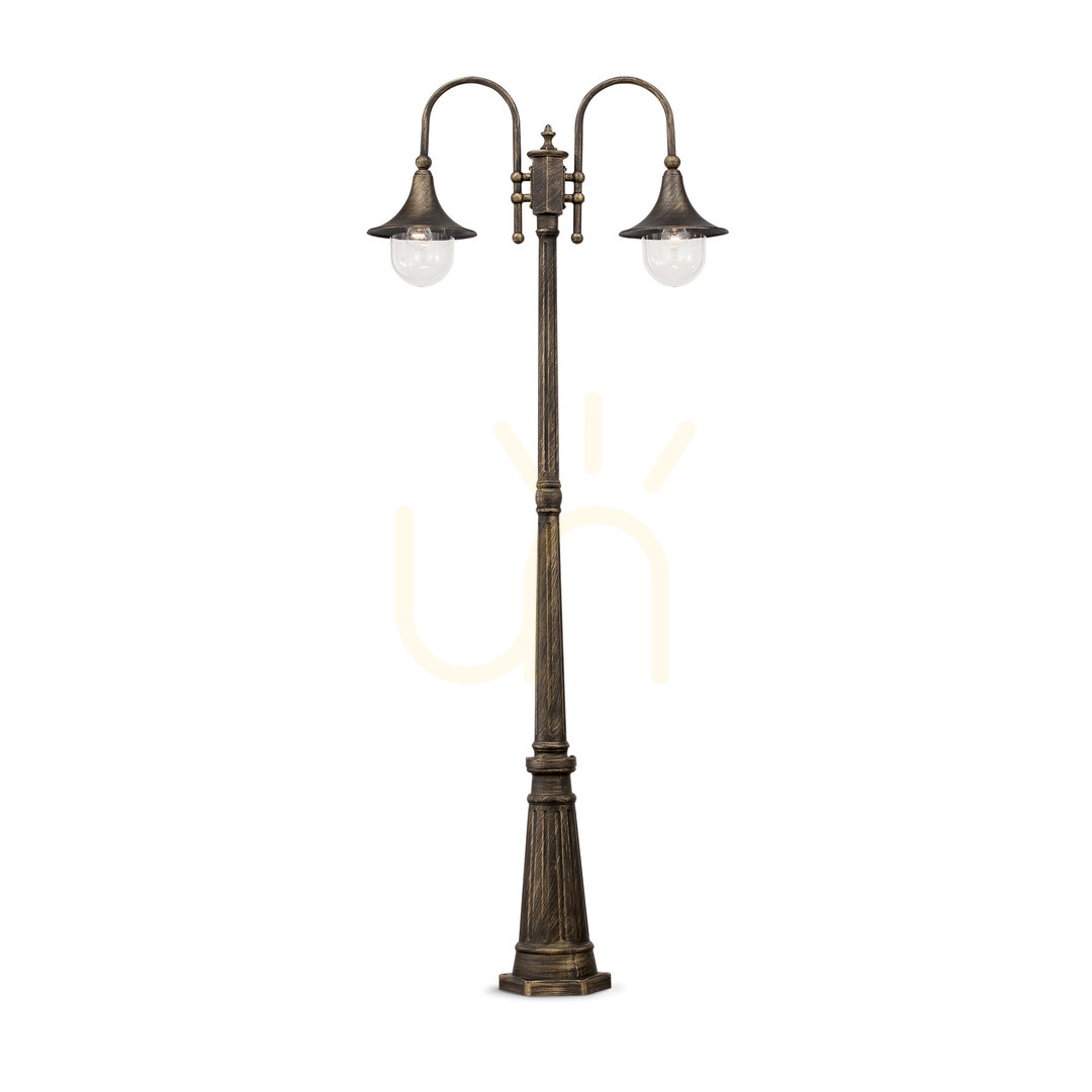 Vonkajšia stojaca lampa Ideallux CIMA PT2 čierna 2xE27 216 cm 024097