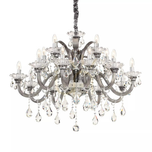 Skontrolujte Prívesný luster Ideallux COLOSSAL SP15 081526 sivý 95 cm chróm krištáľ