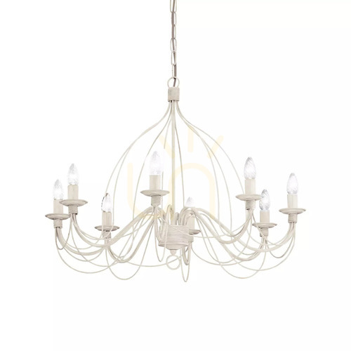 Skontrolujte Závesné svietidlo Ideallux Corte SP8 Bianco biele 8xE14 Ø80 cm 005898