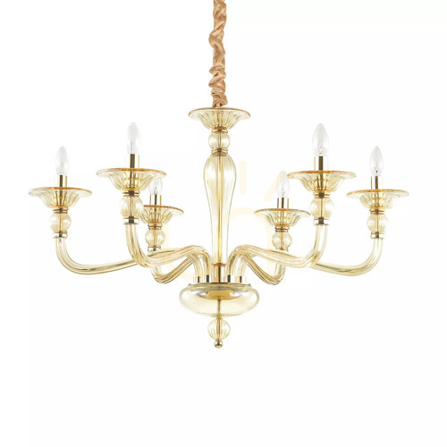 Skontrolujte Závesné svietidlo Ideallux Danieli SP6 Ambra jantárové sklo 85 cm 159942