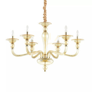 Závesné svietidlo Ideallux Danieli SP6 Ambra jantárové sklo 85 cm 159942 small 1
