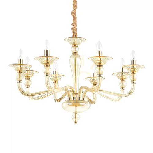 Skontrolujte Závesné svietidlo Ideallux Danieli SP8 Ambra 159973 8xE14 jantárové sklo 85 cm