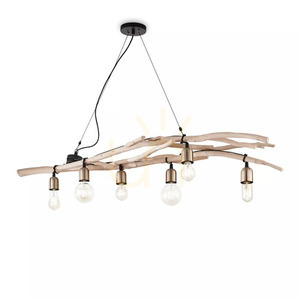Závesné svietidlo Ideallux Driftwood SP6 drevené 6xE27 140 cm 180922 small 1