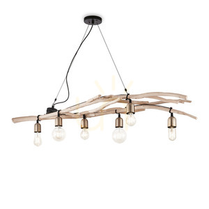 Závesné svietidlo Ideallux Driftwood SP6 drevené 6xE27 140 cm 180922 small 0