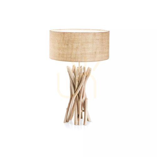 Skontrolujte Stolová lampa Ideallux Driftwood TL1 129570 drevo a tkanina 40 cm E27