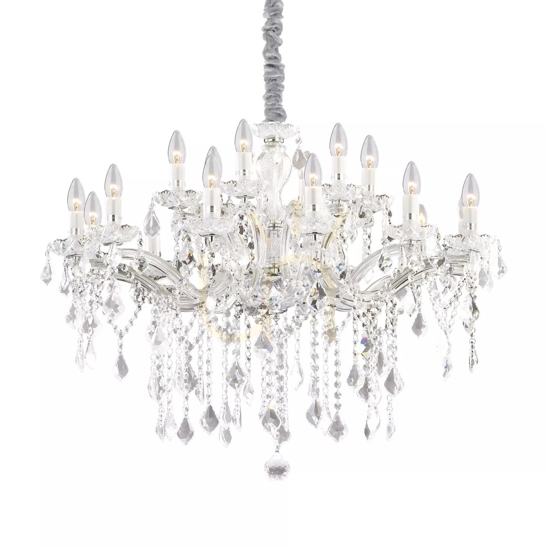 vyhliadka Závesné svietidlo Ideallux Florian SP18 chróm krištáľ 86 cm 075150 Závesné svietidlo Ideallux Florian SP18 chróm krištáľ 86 cm 075150