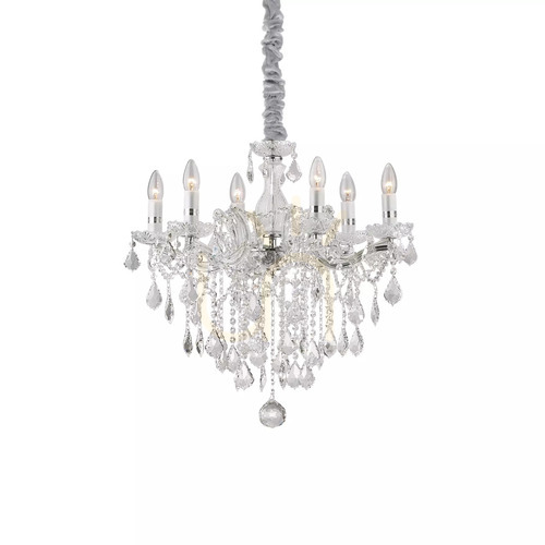Skontrolujte Závesné svietidlo Ideallux Florian SP6 Cromo chróm 6xE14 60 cm 035628
