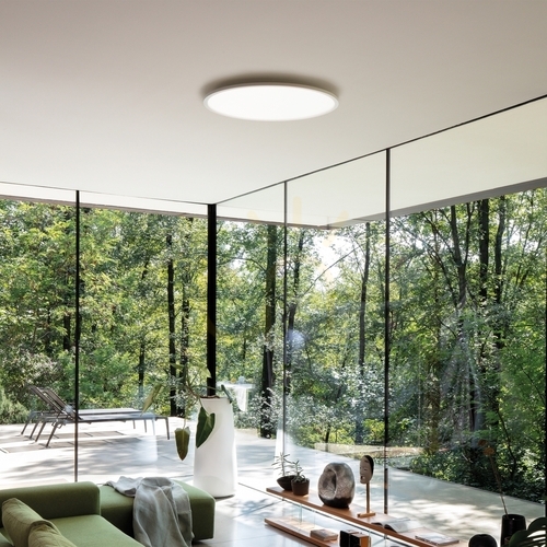 Skontrolujte Vonkajší stropný LED plafón Ideallux Fly Slim D60 3000K biely 53W 292250