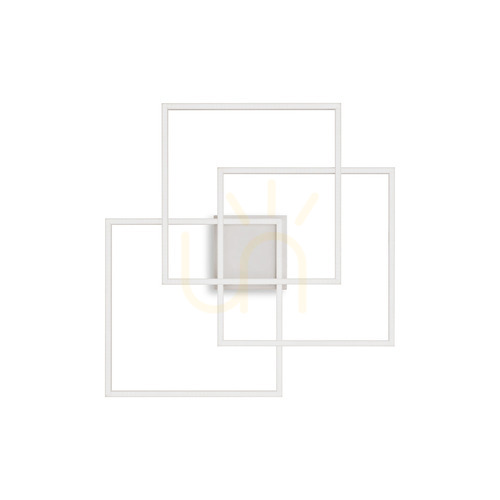Skontrolujte Plafón Ideallux Frame Quadrato Bianco LED 33W biely 53,3 cm 230702