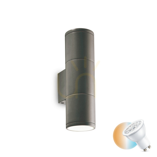 Skontrolujte Vonkajšie nástenné svietidlo Ideallux GUN AP2 SMALL antracit GU10 2x35W 236841
