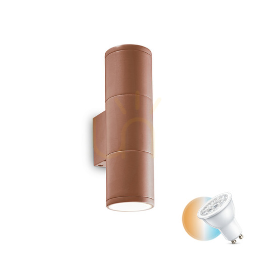 Skontrolujte Vonkajšie nástenné svietidlo Ideallux GUN AP2 SMALL Coffee hnedé 2x GU10 163635