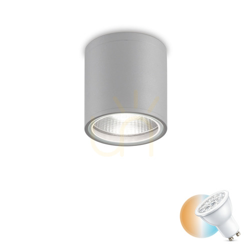 Skontrolujte Vonkajší stropný plafón Ideallux GUN PL1 GRIGIO sivý GU10 11 cm 163642
