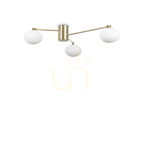 Skontrolujte Plafón Ideallux HERMES PL3 D90 mosadzný 3xG9 288260