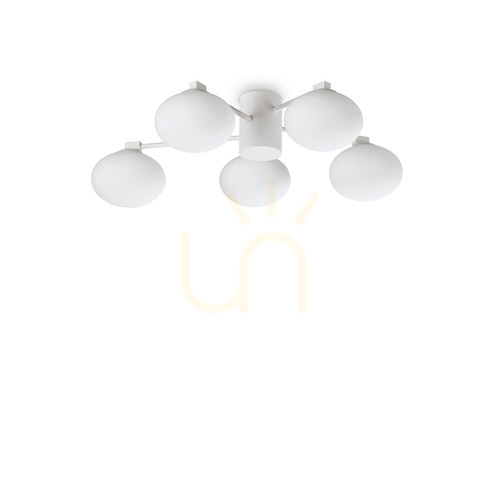 Skontrolujte Plafón Ideallux Hermes PL5 D60 biely 5xG9 60 cm 322698