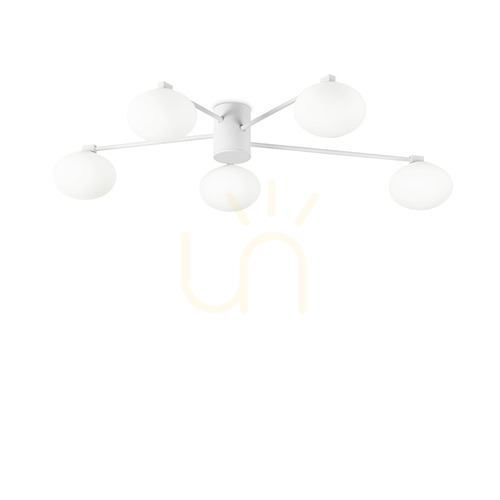 Skontrolujte Plafón Ideallux Hermes PL5 D90 biely 5xG9 316680