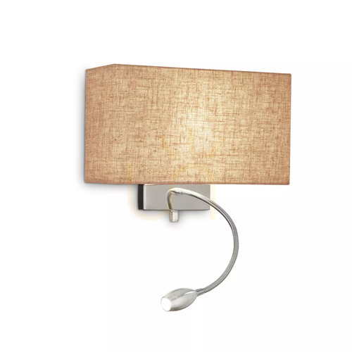 Skontrolujte Nástenné svietidlo Ideallux HOTEL AP2 CANVAS 103204 chróm/prírodné 2x E27 LED