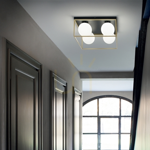 Skontrolujte Plafón Ideallux Lingotto PL2 Ottone mosadzný 2xE14 45,5 cm 198149