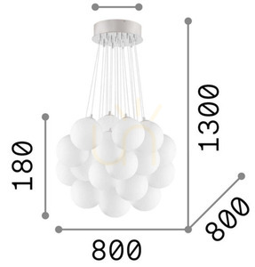 Prívesné svietidlo Ideallux MAPA PLUS SP22 biele 22xE14 Ø80 cm 140230 small 1