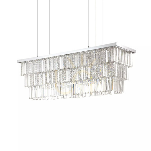 Skontrolujte Závesné svietidlo Ideallux Martinez SP8 Cromo chróm 8xE14 103 cm 166360