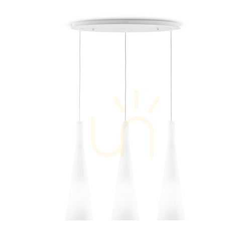 Skontrolujte Prívesné svietidlo Ideallux Milk SP3 biele sklo 3xE27 62 cm 030326
