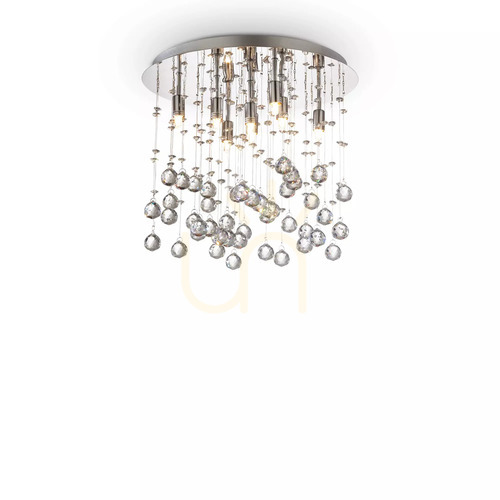 Skontrolujte Plafón Ideallux Moonlight PL8 Cromo chróm krištáľ 40 cm 077796