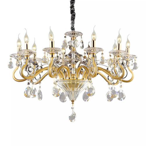 Skontrolujte Prívesné svetlo Ideallux Negresco SP10 Oro zlaté 10xE14 85 cm 087771