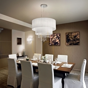 Závesné svietidlo Ideallux Opera SP6 White 068299 6xE27 chróm krištáľ 71 cm small 2