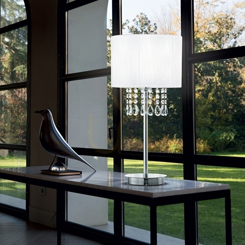 Skontrolujte Stolová lampa Ideallux Opera TL1 biela chróm 25 cm E27 068305