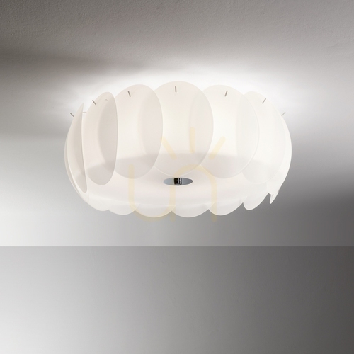 Skontrolujte Plafón Ideallux OVALINO PL5 biely sklenený 42,5 cm 093963