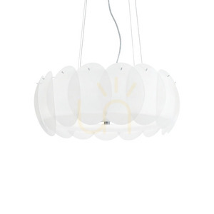 Prívesné svietidlo Ideallux OVALINO SP8 biele sklo 8xE27 55 cm 090481 small 0