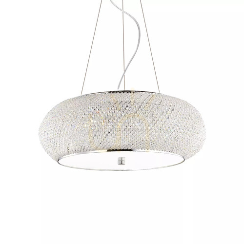Skontrolujte Prívesné svietidlo Ideal Lux Pasha SP10 Cromo chróm 10xE14 55 cm 082196