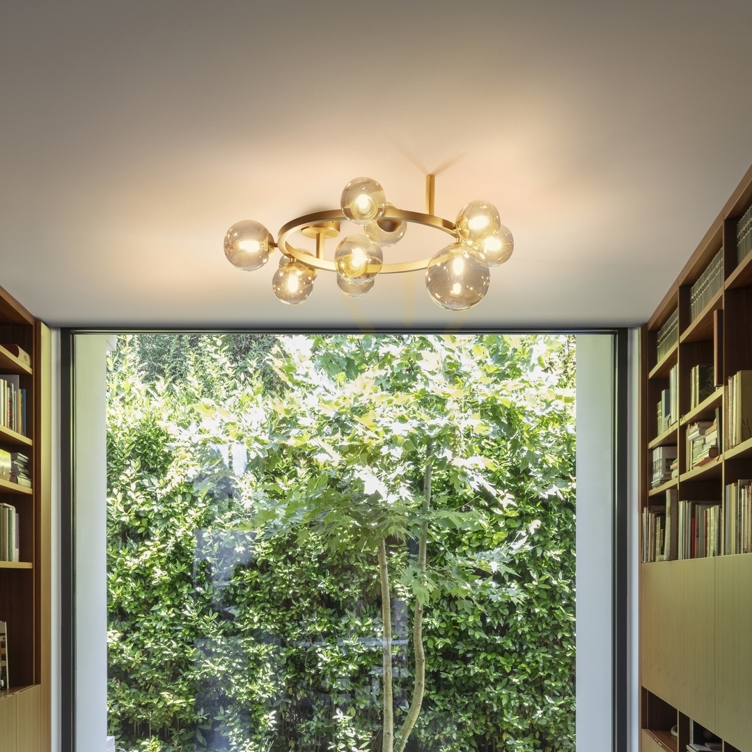 vyhliadka Plafón Ideallux Perlage PL10 Bianco biely mosadzný 10xG9 70 cm 327815 Plafón Ideallux Perlage PL10 Bianco biely mosadzný 10xG9 70 cm 327815