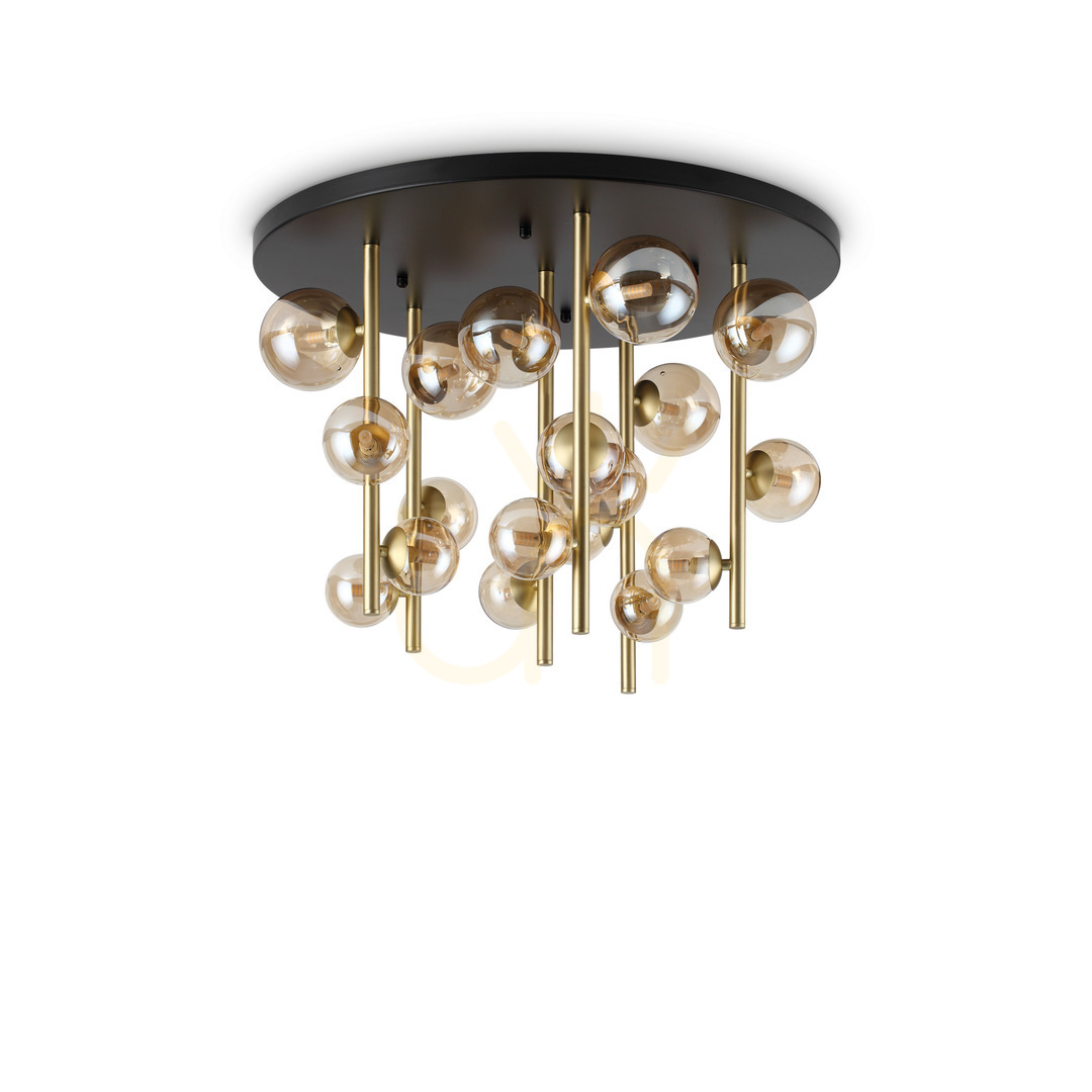 Skontrolujte Plafón Ideallux PERLAGE PL18 AMBRA jantárový mosadz 70 cm 328379 Plafón Ideallux PERLAGE PL18 AMBRA jantárový mosadz 70 cm 328379