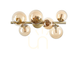 Plafón Ideal Lux PERLAGE PL6 AMBRA mosadz/jantárové sklo 6xG9 49 cm 327822 small 0