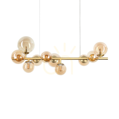 Skontrolujte Závesné svietidlo Ideallux Perlage SP10 Ambra 322766 mosadz/jantárové 10xG9 81 cm