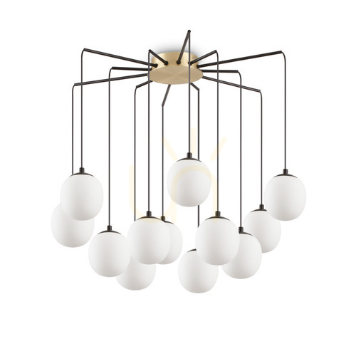Skontrolujte Závesné svietidlo Ideallux RHAPSODY SP12 čierne mosadzné 65 cm 236957