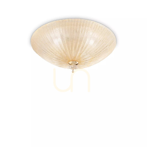 Skontrolujte Plafón Ideallux Shell PL3 transparentný sklenený 40 cm 008608