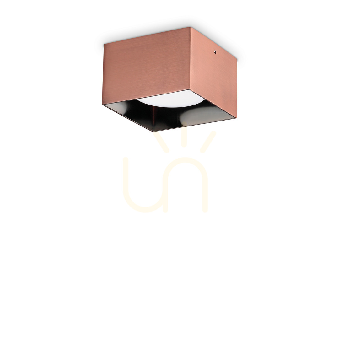 Plafond Ideallux Spike PL1 Square rame kupfer GX53 10 cm 328812