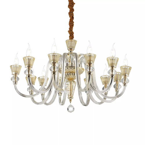 Skontrolujte Luster Ideallux Strauss SP12 zlatý 12xE14 sklo 140612