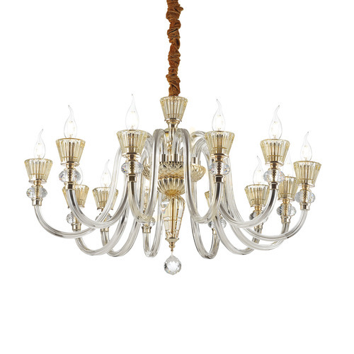 Skontrolujte Luster Ideallux Strauss SP12 zlatý 12xE14 sklo 140612