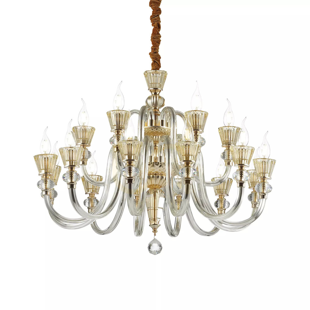 vyhliadka Závesné svietidlo Ideallux Strauss SP18 zlaté sklenené 85 cm 140629 Závesné svietidlo Ideallux Strauss SP18 zlaté sklenené 85 cm 140629