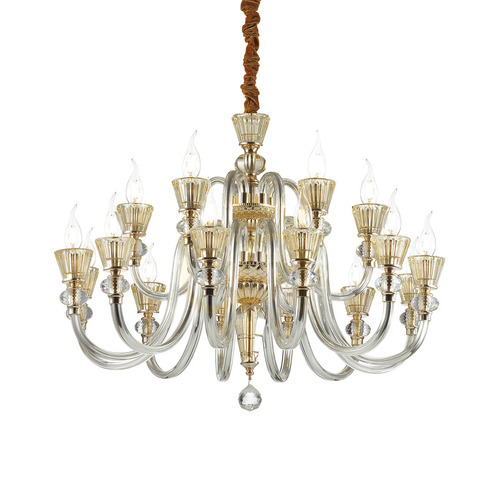 Skontrolujte Závesné svietidlo Ideallux Strauss SP18 zlaté sklenené 85 cm 140629