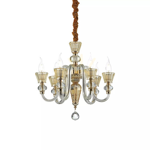 Skontrolujte Prívesné svietidlo Ideallux STRAUSS SP6 zlaté 6xE14 sklo 140605