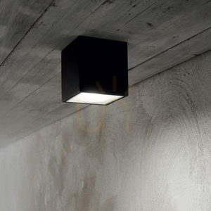 Vonkajší stropný plafón Ideallux Techo PL1 Small Nero čierny GU10 251578 small 1