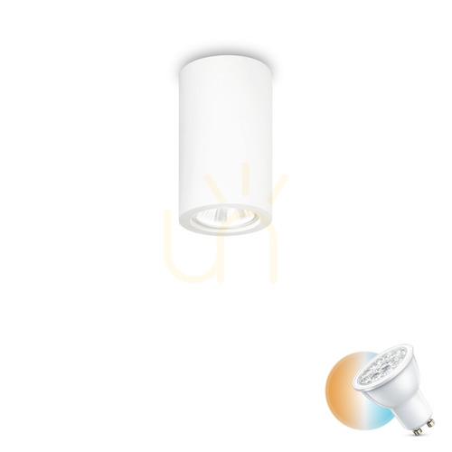 Skontrolujte Plafón Ideallux Tower PL1 Round biely sadrový GU10 7 cm 155869